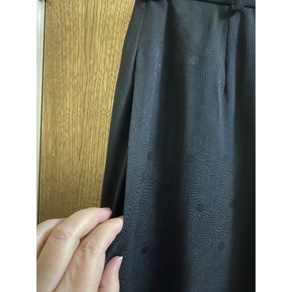 Vintage Anne Klein Pure Silk Button-up Skirt Black Polka Dots Size 12 Flowy NWT - Picture 14 of 16